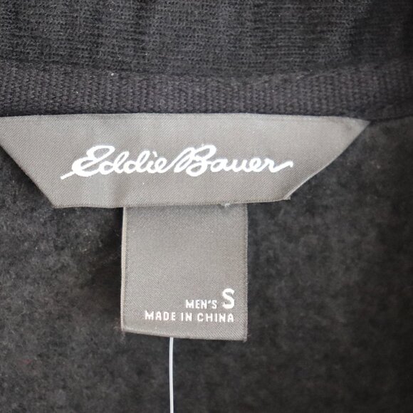 Eddie Bauer Radiator Fleece 1/4 Zip Sweater Black Heather Sz S NWT - Picture 5 of 8
